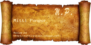 Mittl Pongor névjegykártya